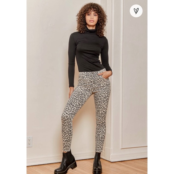 Pistola Aline Cream Cheetah Print High-Rise Skinny Jeans | Size 28 - Picture 2 of 16